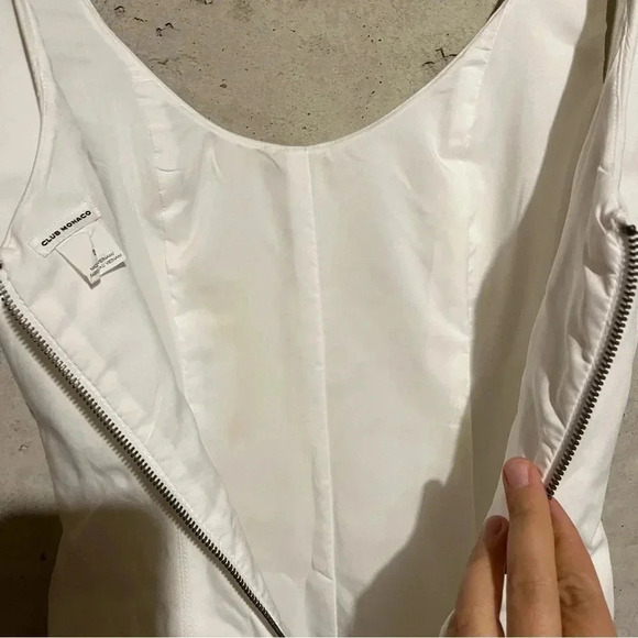 Club Monaco Bodycon Sheath Dress Size 0 Exposed Back Zipper Lined - Picture 7 of 13